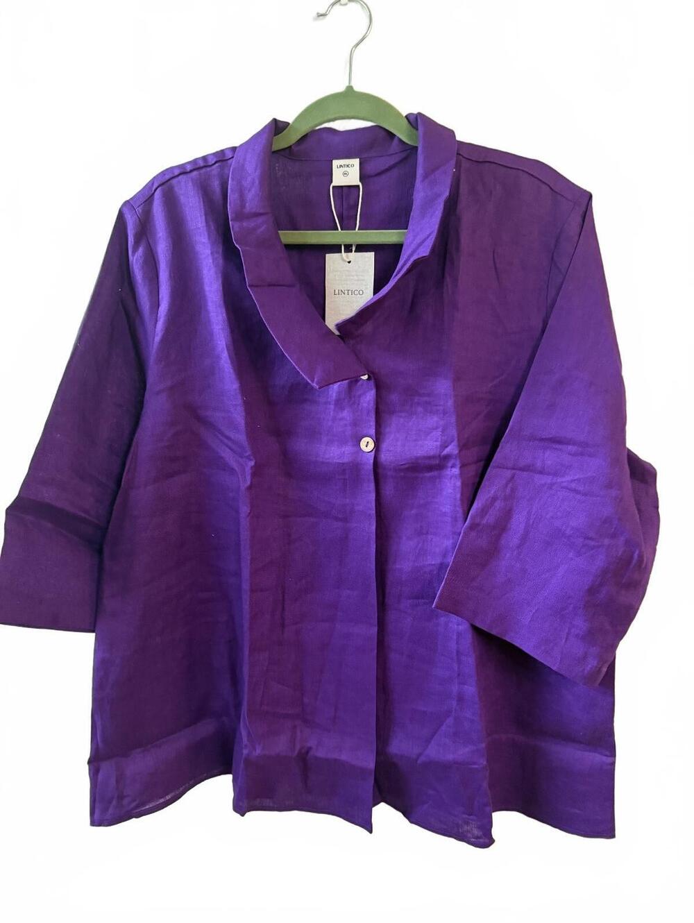 Lintico Purple 100% Linen Tunic XXL